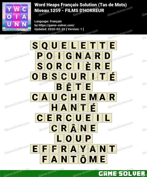 wordalot level 1259|Solution Wordalot Niveau 1259 .